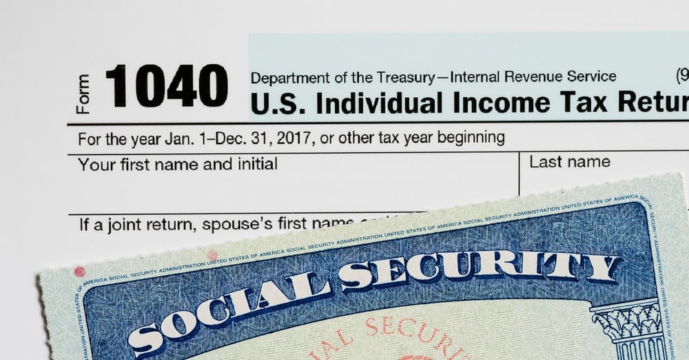 Image of 1040 form and social security card